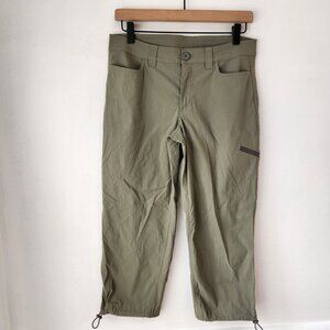 Eddie Bauer Green Hiking Pants Cropped Capris Outdoor Cargo Women's 4